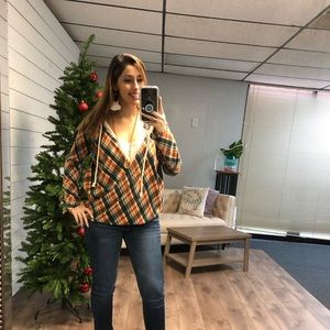 Green Checked Hoodie